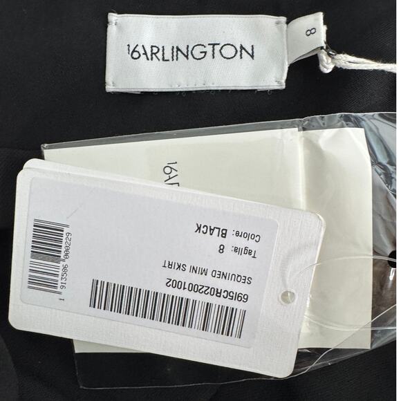 16Arlington Sequin Bow Mini Skirt Black Size 4 Statement Party Designer Sparkle - Picture 7 of 11